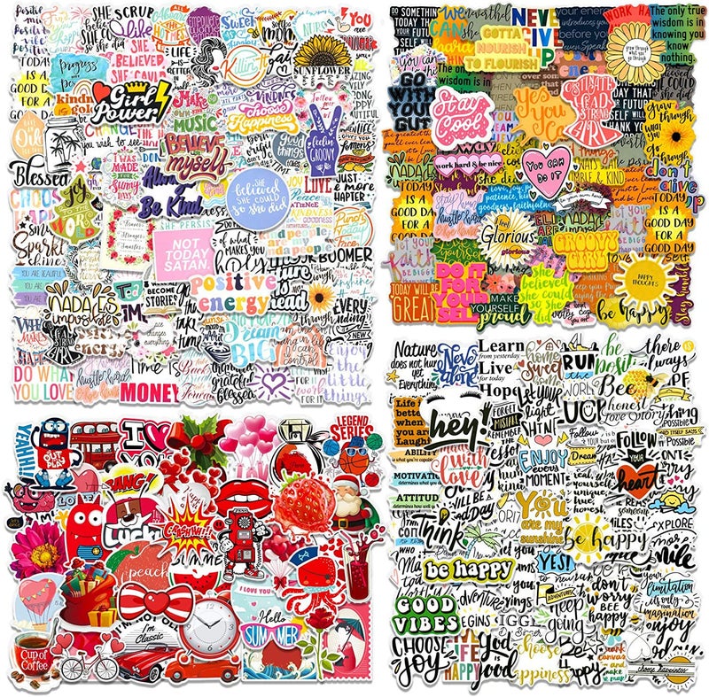 CoCube+ Inspirational Quote Stickers 300pcs  Positive Motivational Stickers for Students  Teachers  Planners  Employees  Colorful Waterproof Aesthetic Sticker for Laptop  Water Bottles  Journal  Whiteboard - Image 1
